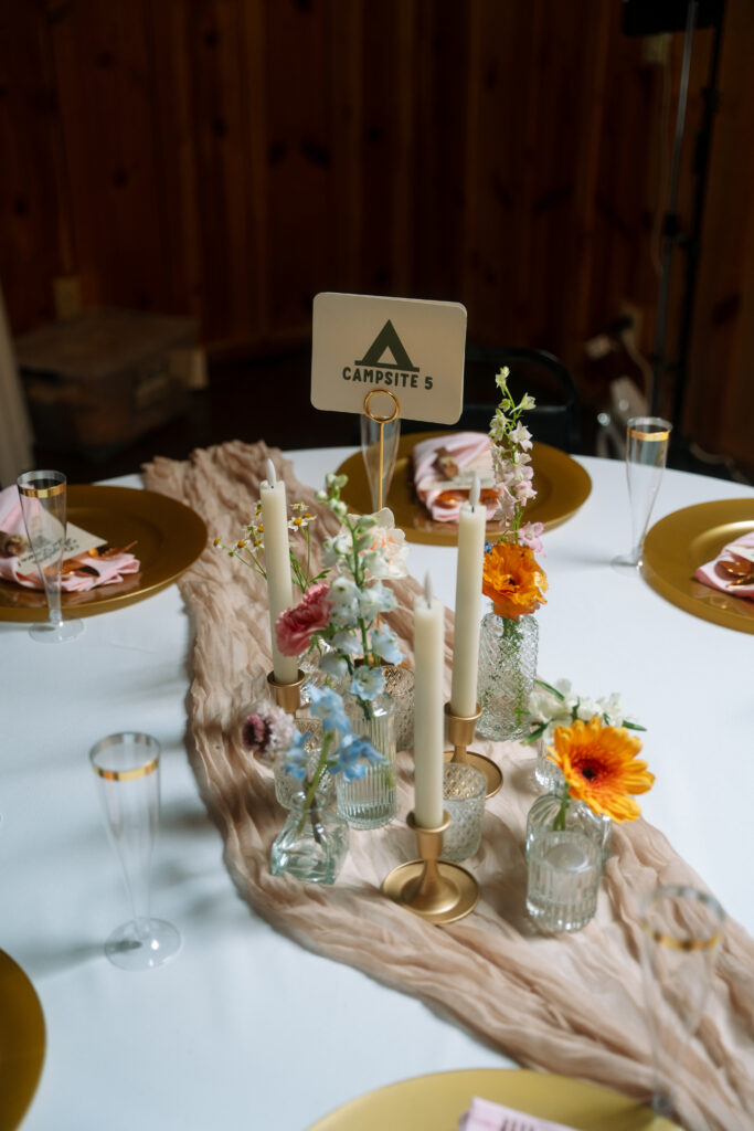 wildflowers for rustic cabin wedding 