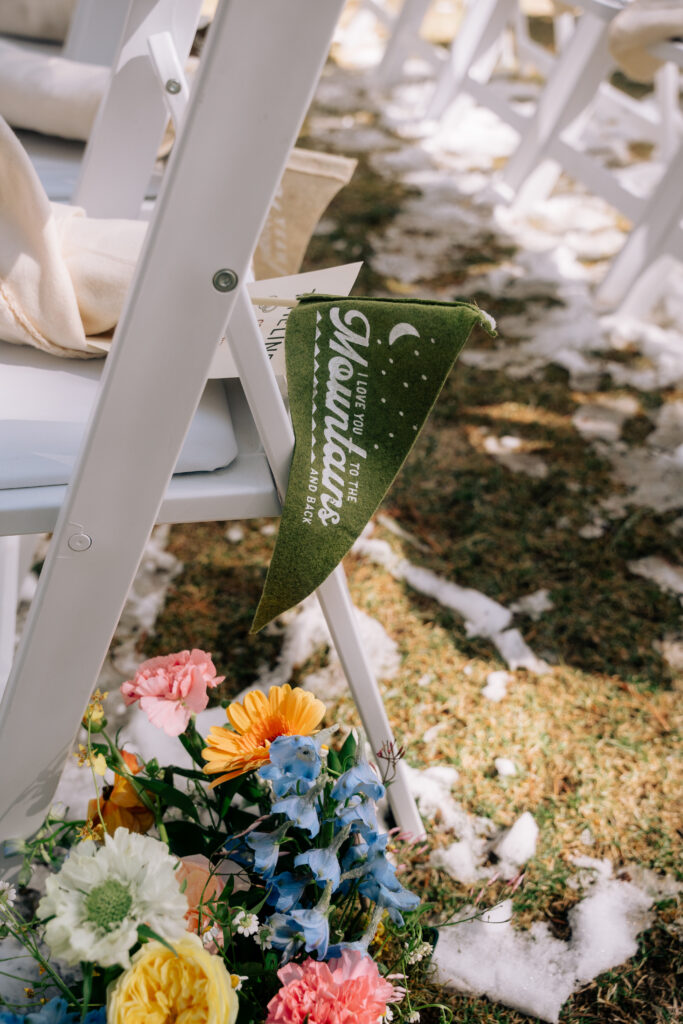 camp themed wedding decor at rustic wedding in Arizona